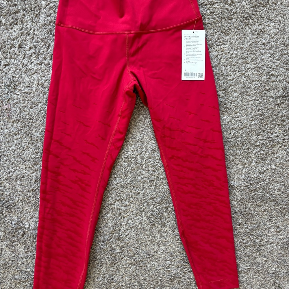 Lululemon Red High-Waisted Leggings